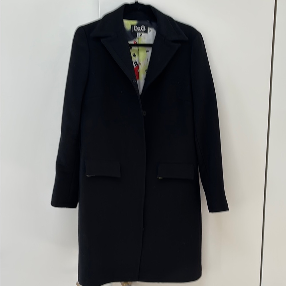 D&G Authentic Women's Black Coat & Graffiti Lining